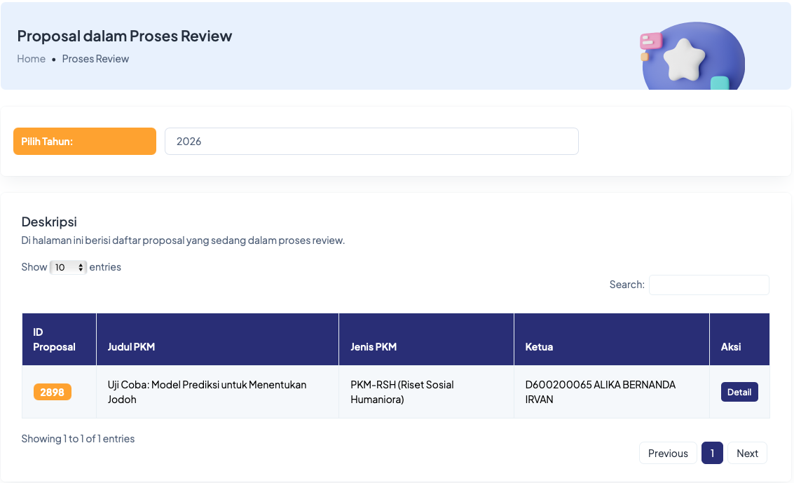 Menu Sedang Direview